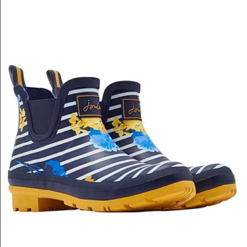 ☔️Joules Wellibob Short Rain Boot {Navy/Yellow} 5